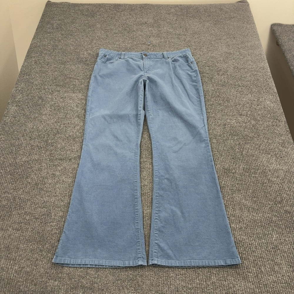 Talbots Pants Women 14 Blue Cotton Corduroy Signature Boot Casual Classic Style